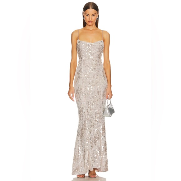 Michael Costello Dresses & Skirts - Michael Costello‎ x REVOLVE Marlene Gown in Frost size medium NWT
